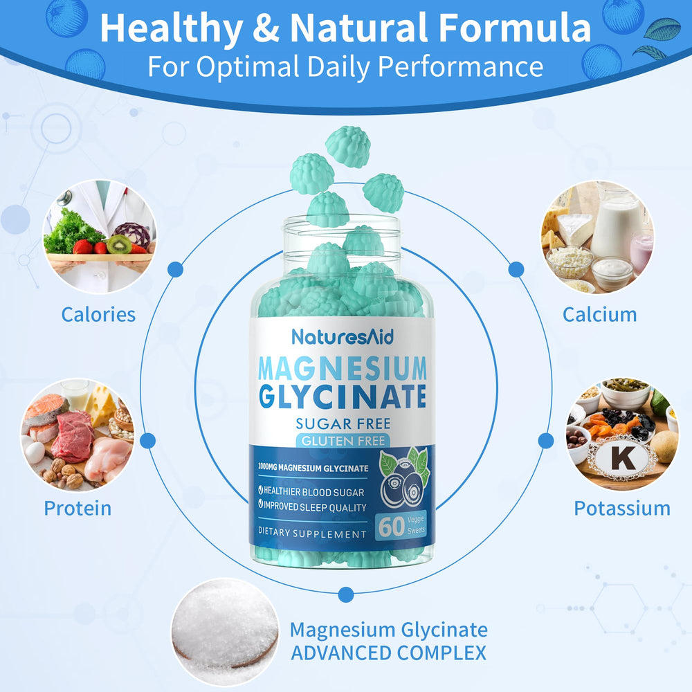 Nature's Aid gummies closeup highlighting blueberries and vitamin blend for mood and sleep potential