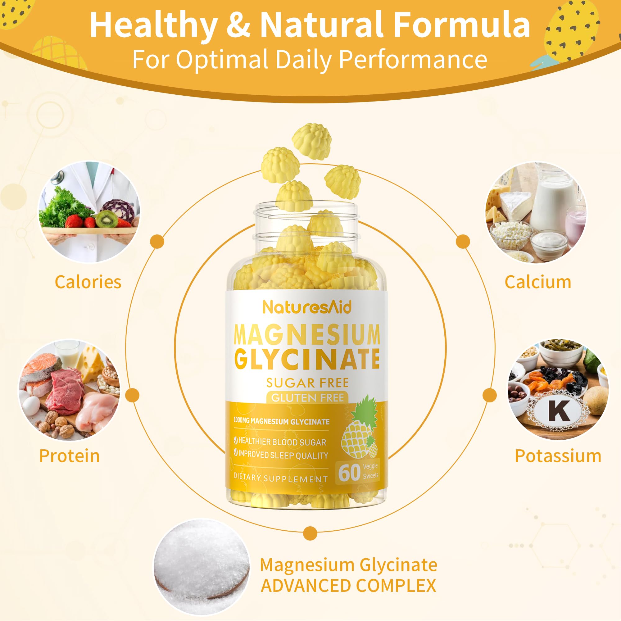 Close-up of pineapple-flavored gummies highlighting soft chew texture for easy dosing
