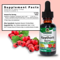 Nature's Answer Hawthorn extract pour emphasizes premium, pure liquid
