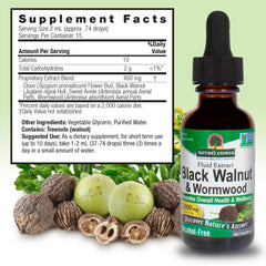 Blend of walnut wormwood sweet annie and clove extracts supports herbal balance