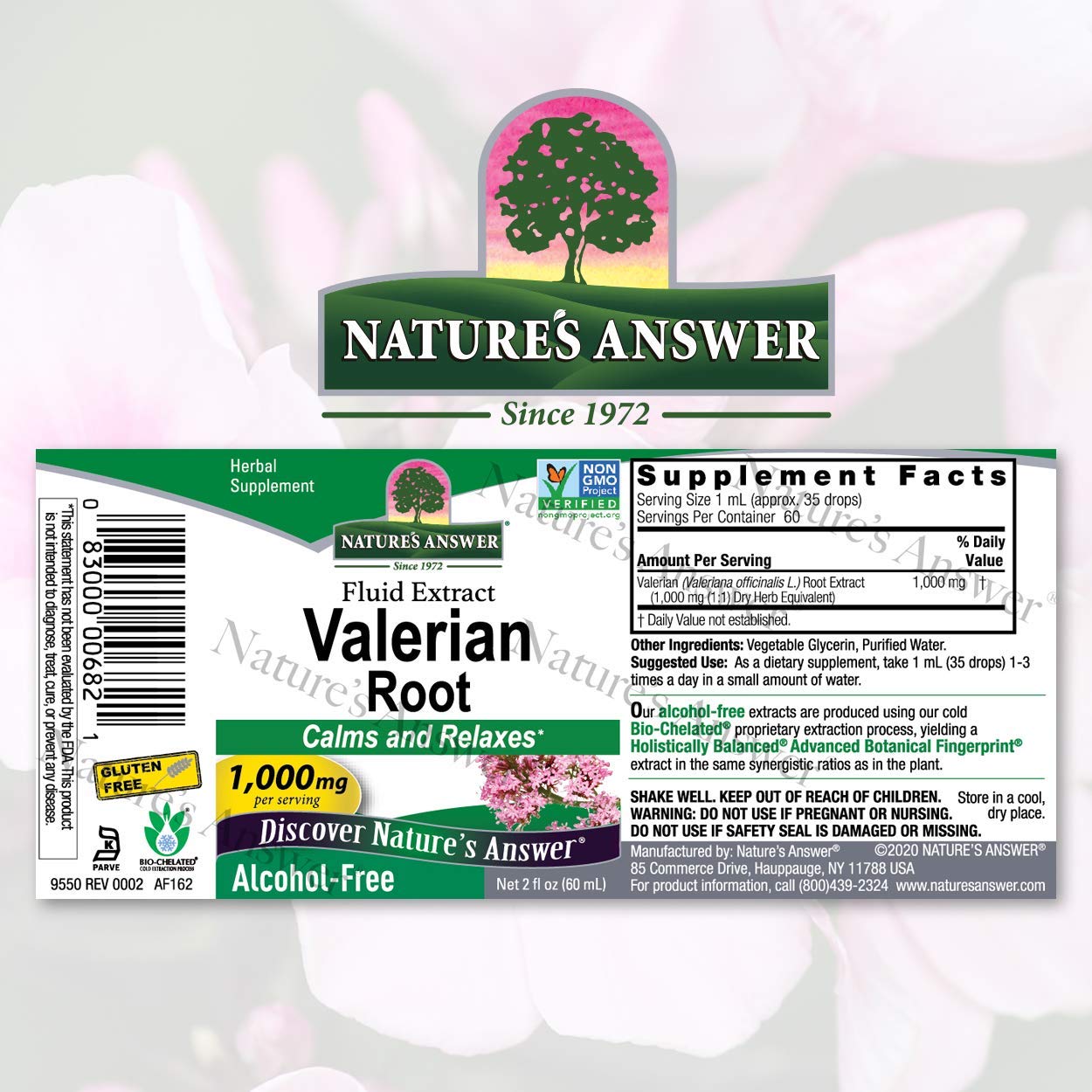 Nature's Answer valerian root drops with dropper for convenient at-home use.
