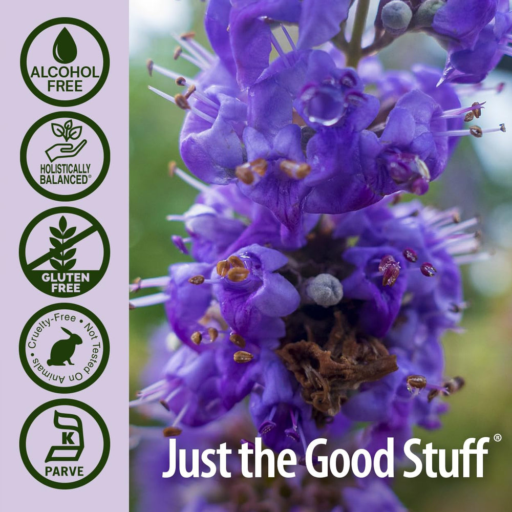 Bottle cap off scene ready for daily ritual with Vitex Berry.