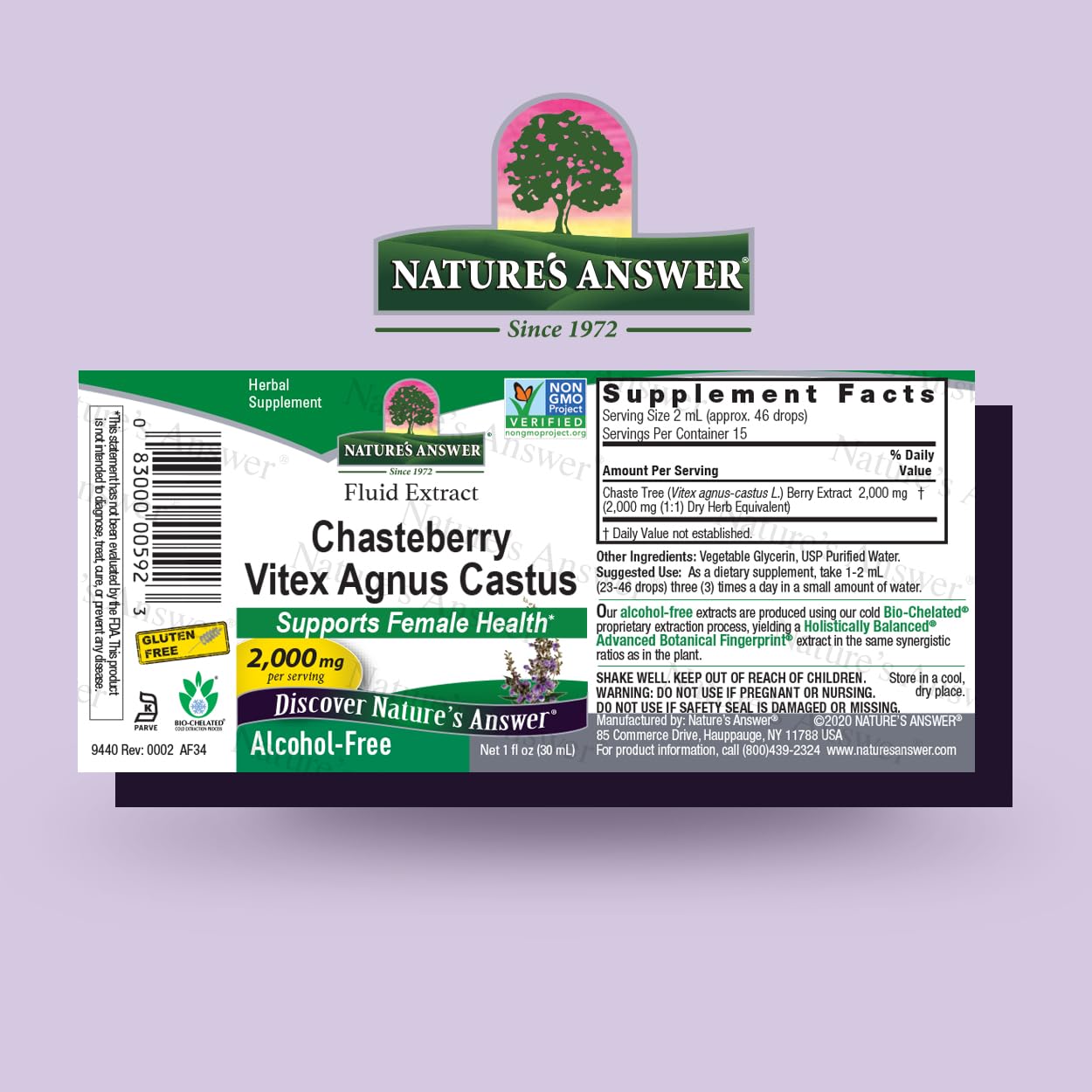 Vitex berry dispensing scoop shown for convenient daily use.