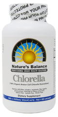 Nature's Balance chlorella bottle front view for daily greens support.
