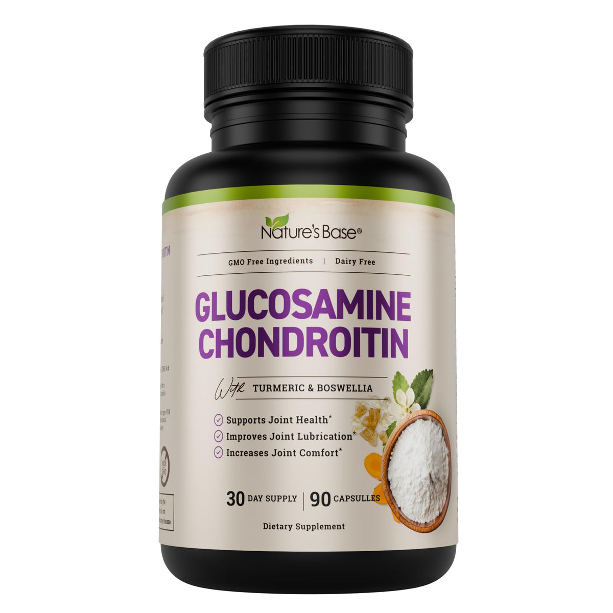 Nature's Base Glucosamine Chondroitin MSM capsules bottle for joint support and mobility