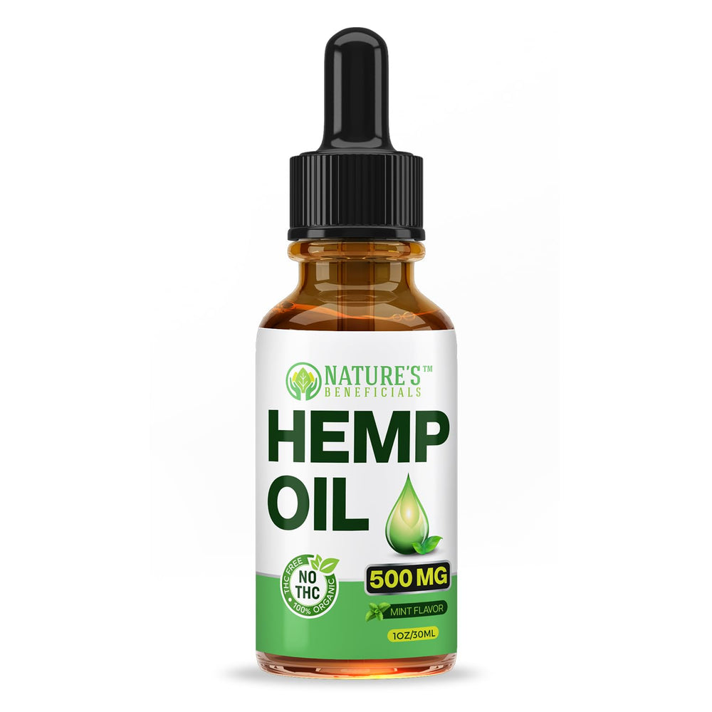 Nature's Beneficials hemp oil drops dropper closeup emphasizes precise dosing for easy daily administration