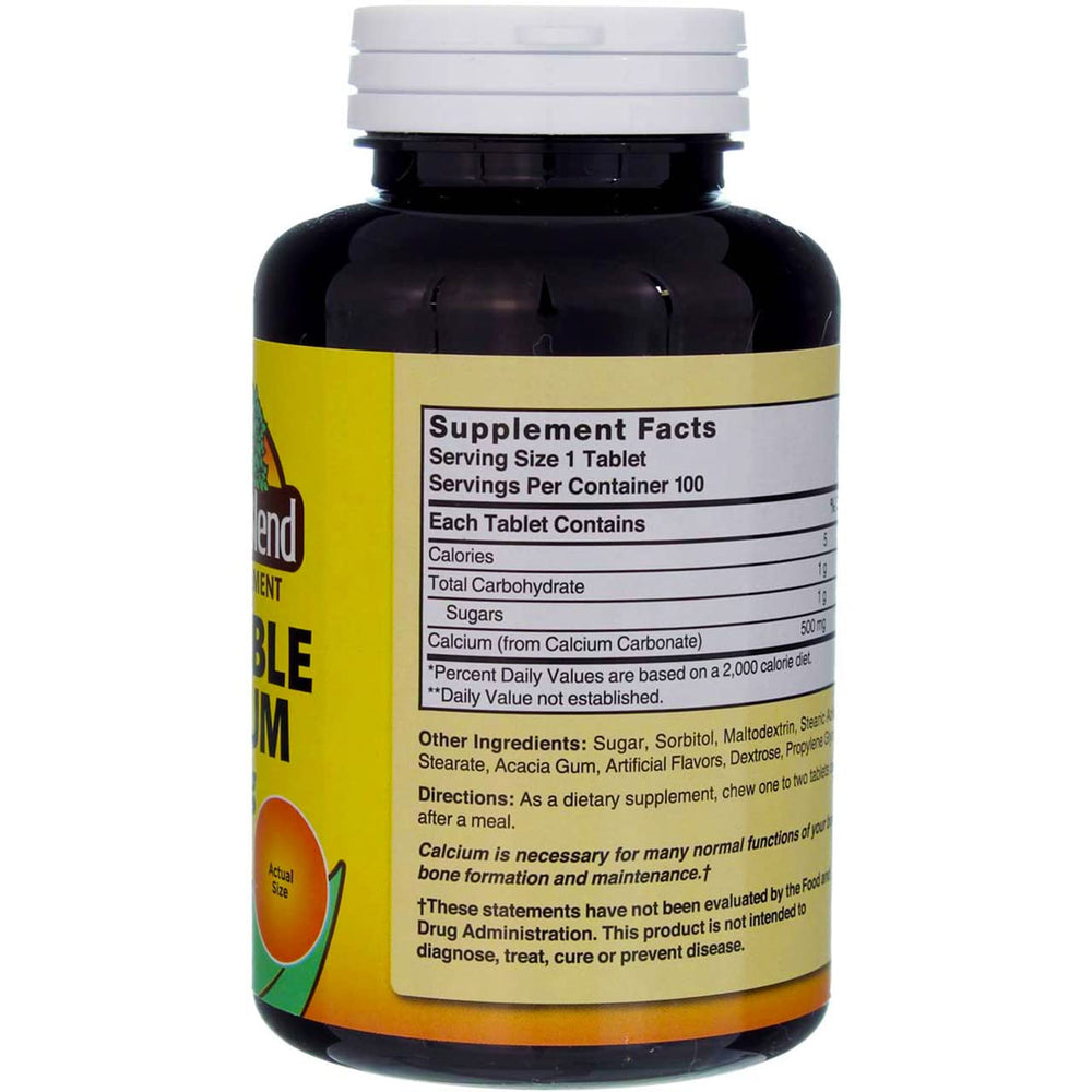Nature's Blend calcium chewable gluten-free-symbol image for allergen-friendly daily supplement