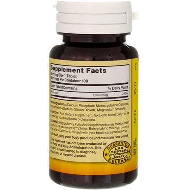 Nature's Blend folic acid tablets ingredients list demonstrates transparency.