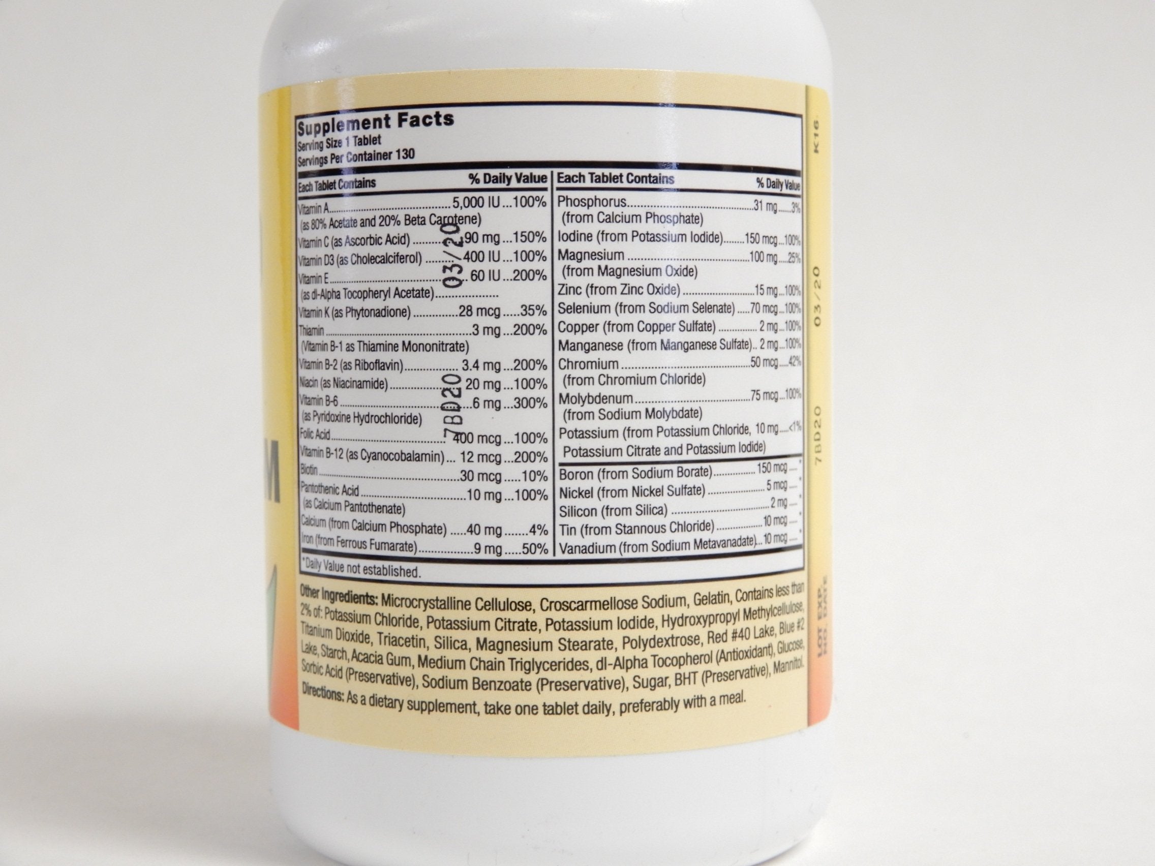 Nature's Blend NAT B Super THERA Vite M TB 130 close-up of tablets for daily wellness