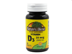 Nature's Blend NAT B VIT D3 TB 1000IU 100 package front supports daily wellness.