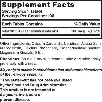 Nature's Blend NAT B12 100mcg tablets closeup highlights daily energy support