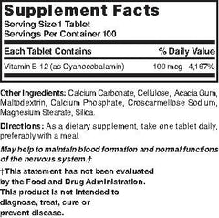 Nature's Blend NAT B12 100mcg tablets closeup highlights daily energy support