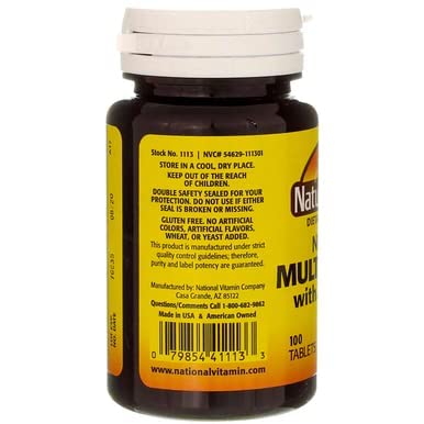 Nature's Blend No Iron Multivitamin bottle-on-desk ready for daily use