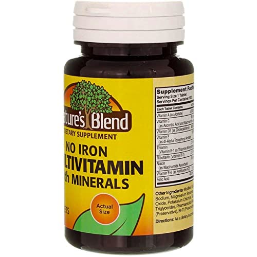 Nature's Blend No Iron Multivitamin tablets-on-hand shows easy routine use