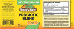 Nature's Blend probiotic capsules close-up, gluten-free formula for daily digestion