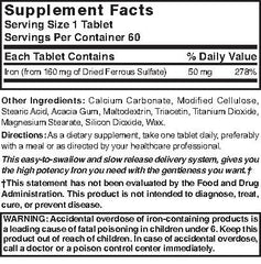 Nature's Blend Slow Iron tablets in bottle—simple daily dose.