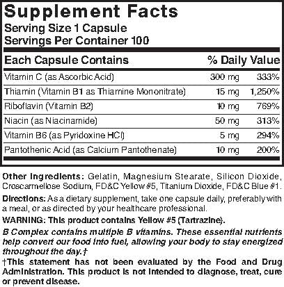 Nature's Blend Super B with C product shot emphasizes metabolism-supporting vitamins.