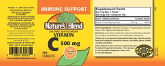 Nature's Blend Vitamin C tablets close-up showing daily immune support potential