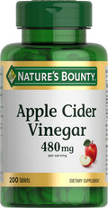 Nature's Bounty Apple Cider Vinegar 480 mg Tablets — Vegetarian, Plant-Based, 200 Count