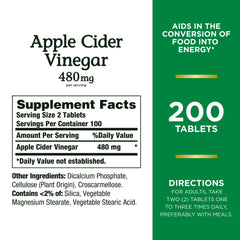Close-up of Nature's Bounty ACV tablets showing the pill form