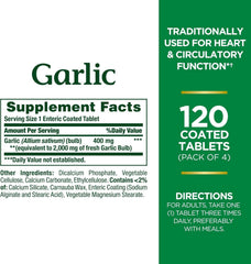 Nature's Bounty ajo 2000 mg, tabletas fáciles de tragar para comodidad.