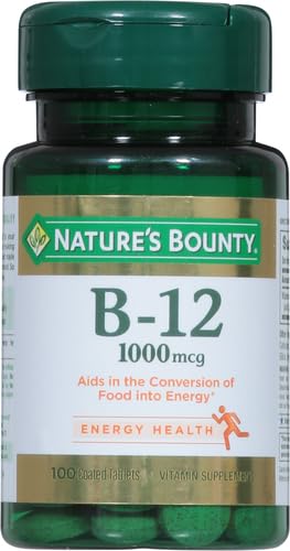 Nature's Bounty B-12 1000 mcg tablets coated for easy swallowing