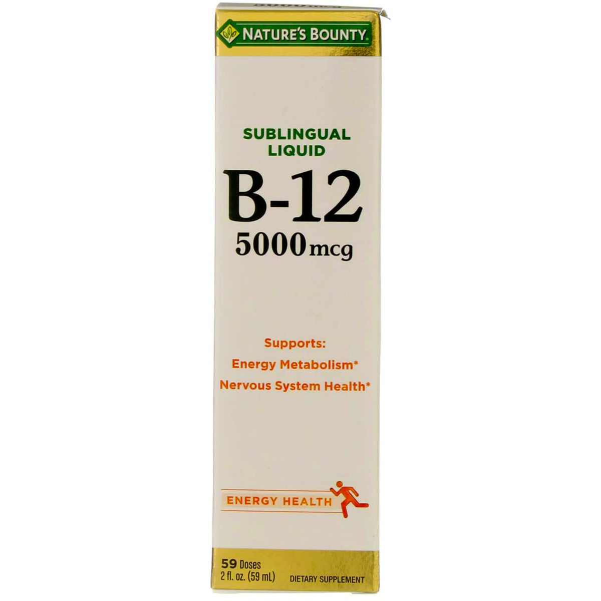 Nature's Bounty B-12 liquid berry bottle supports everyday energy.