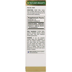 Close-up of Nature's Bounty B-12 tablets, high potency 5000 mcg for daily energy