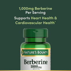 Nature's Bounty Berberine 1000mg capsules label highlights non-GMO and gluten-free