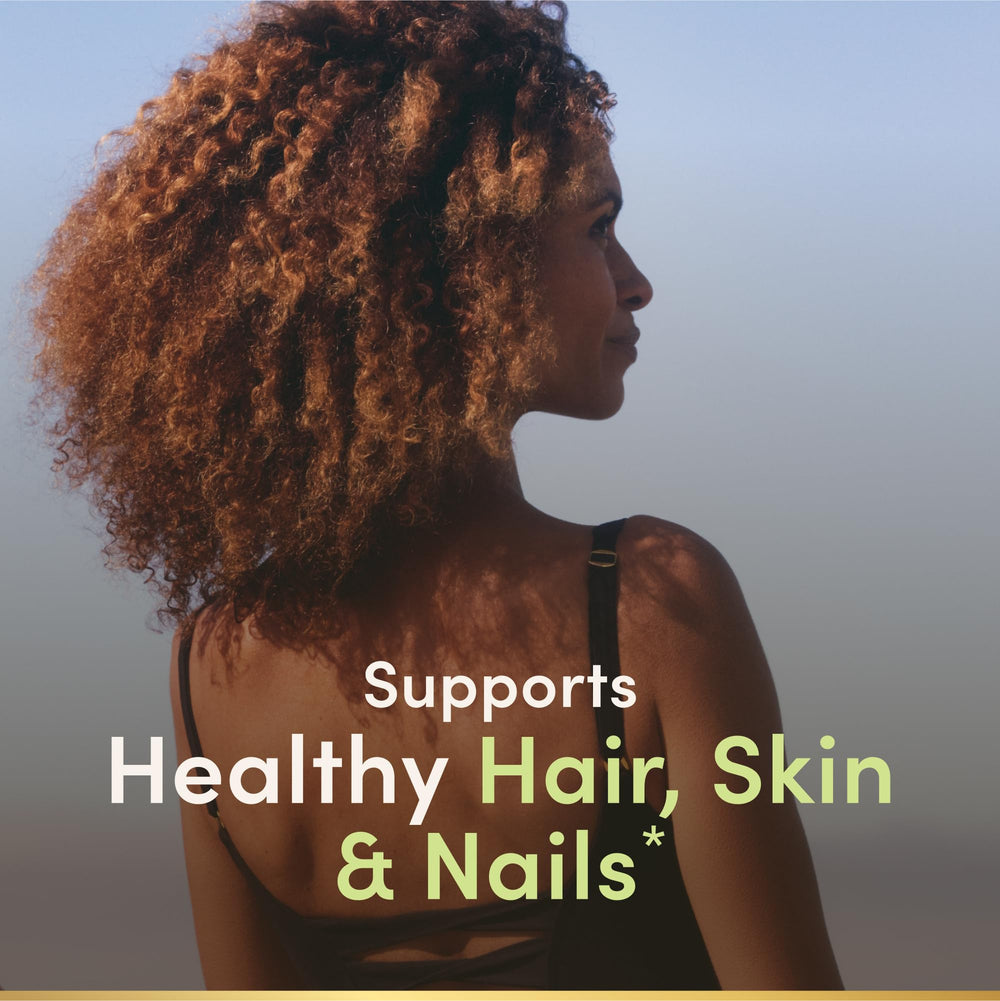 Nature's Bounty Biotin 1000 mcg close-up of smooth tablets with a clean finish