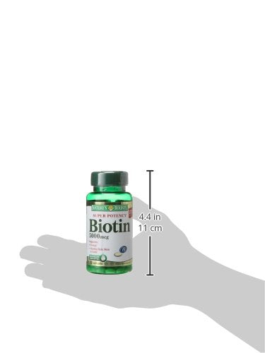 Nature's Bounty Biotin 5000 mcg softgel capsules ready for daily health routine