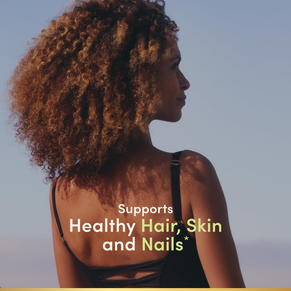 Nature's Bounty Biotin hair-health focus supports healthy hair and nails