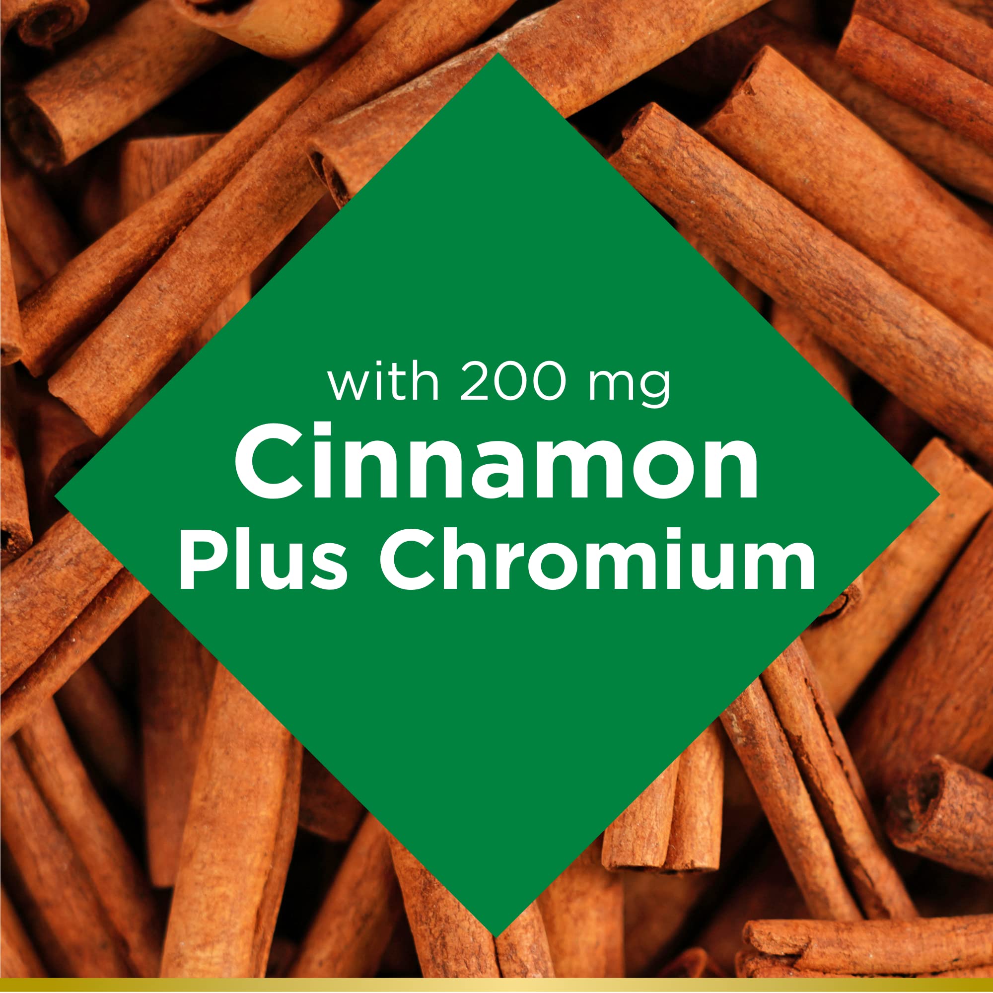 Opened Nature's Bounty cinnamon capsules ready to mix into food or drink