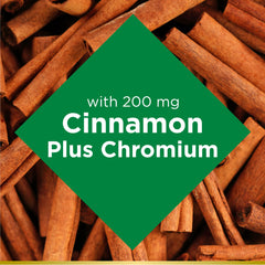 Opened Nature's Bounty cinnamon capsules ready to mix into food or drink