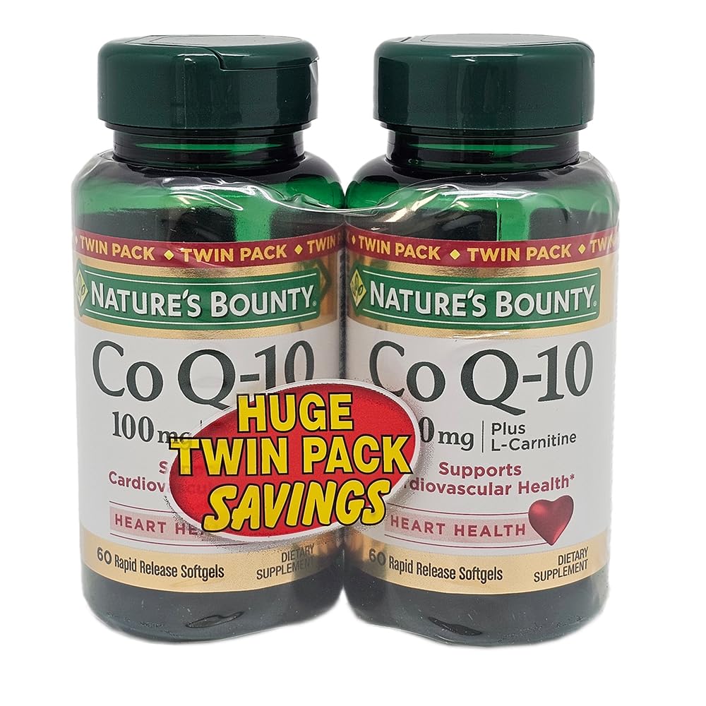 Nature's Bounty CoQ10 100mg twin pack bottle front for daily energy support