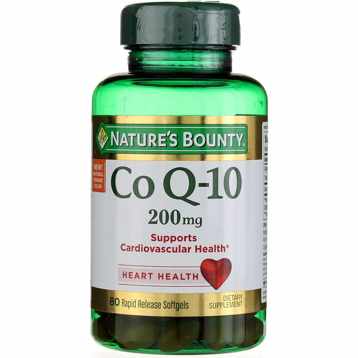 Nature's Bounty CoQ10 200 mg Q-Sorb softgels front view for daily energy support.