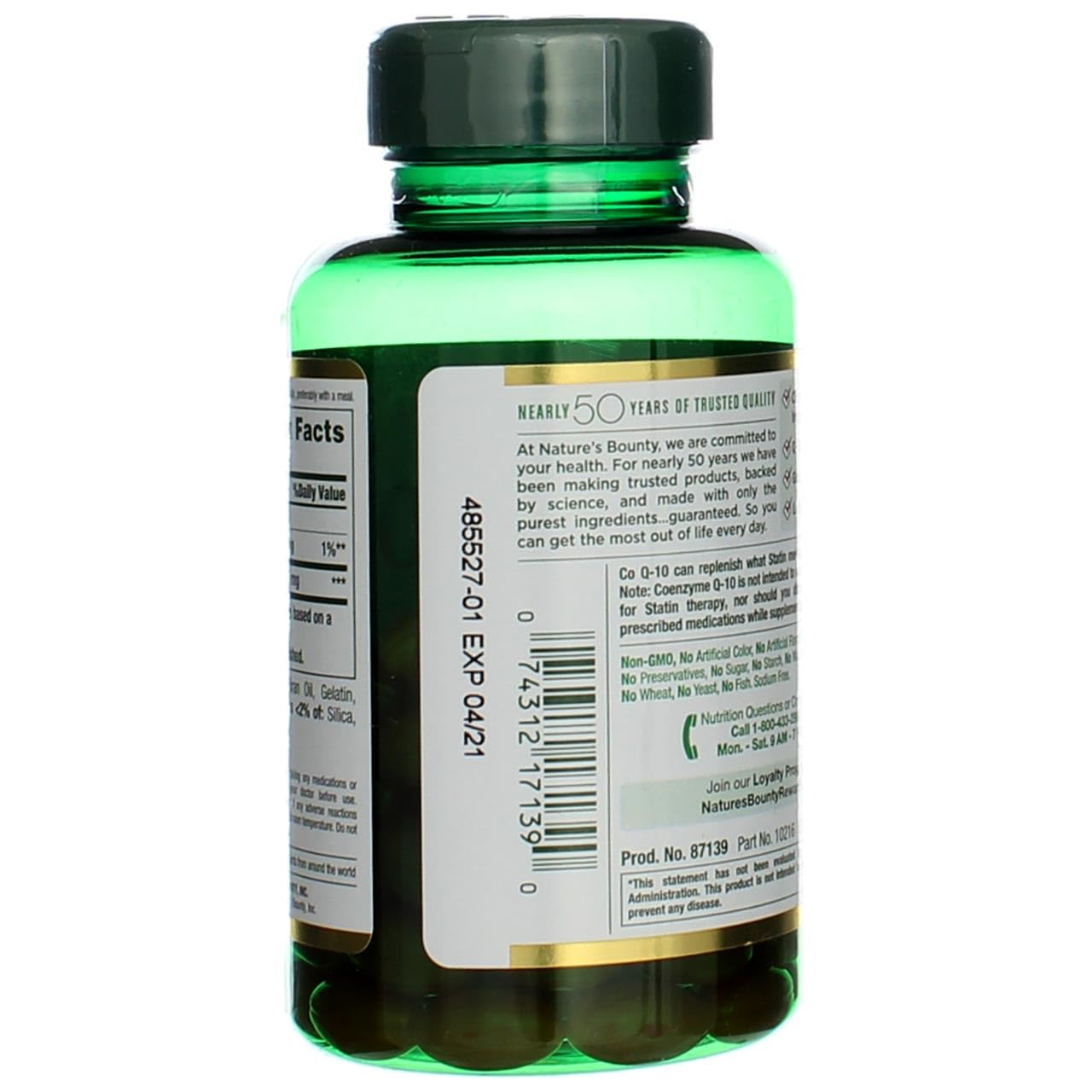 Nature's Bounty CoQ10 200 mg softgels in hand for portable daily use.