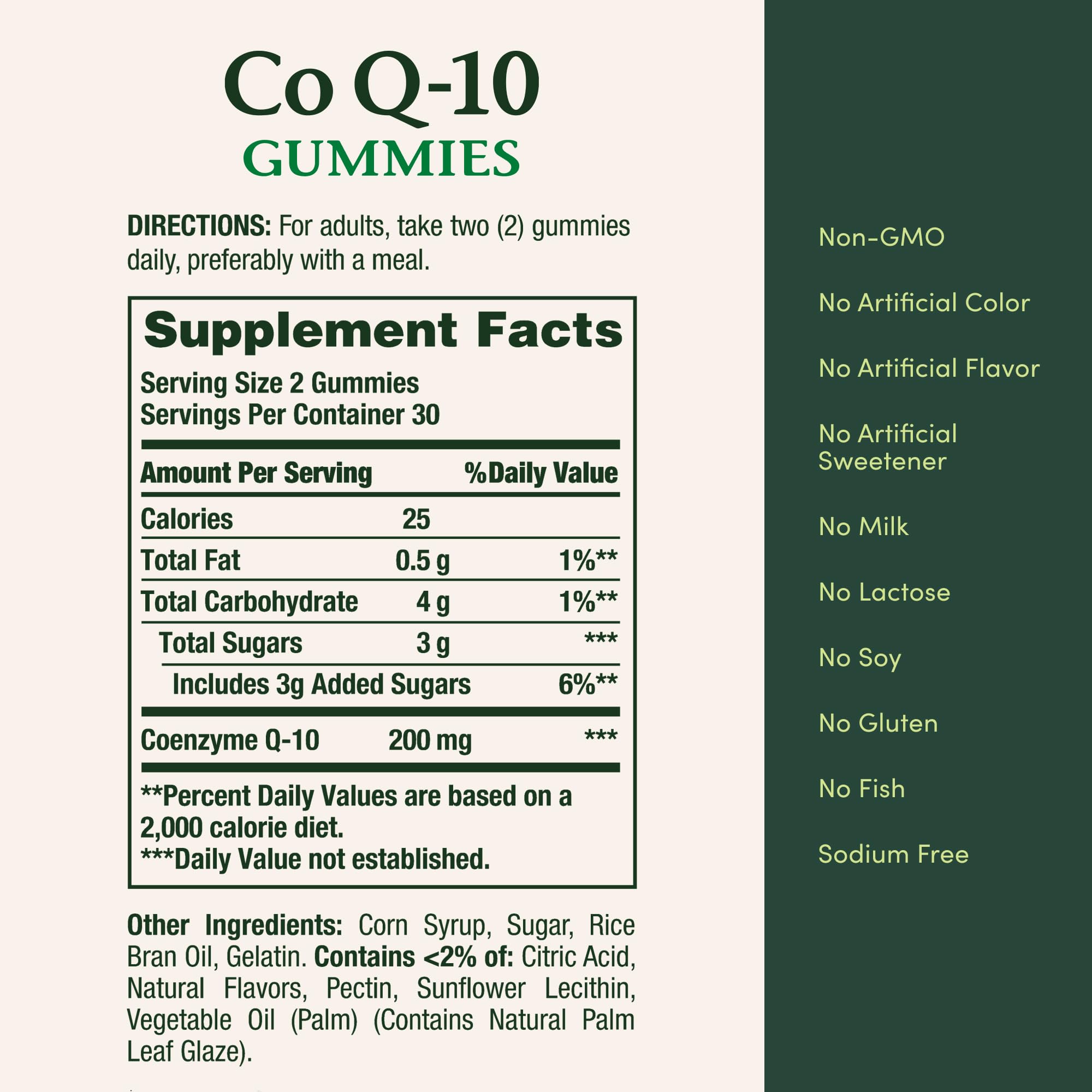 Nature's Bounty CoQ10 gomitas durazno mango, sabor natural sin colorantes artificiales
