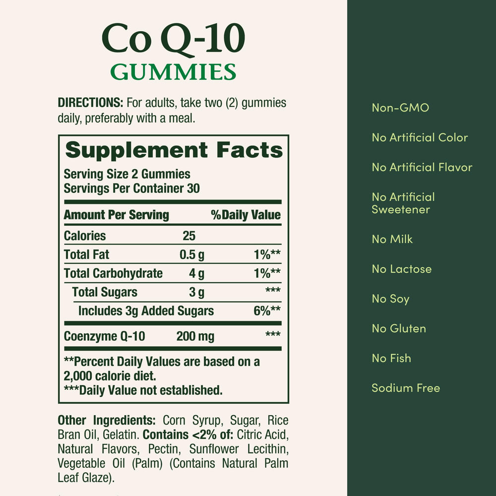 Nature's Bounty CoQ10 gomitas durazno mango, sabor natural sin colorantes artificiales