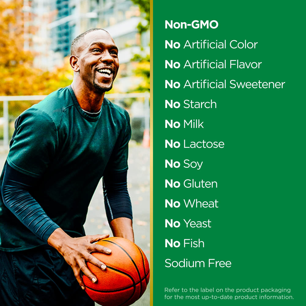 Nature's Bounty CoQ10 Gummies two-per-day dosage with meal visual.