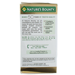 Nature's Bounty Cranberry softgels capsule close-up; easy daily swallowing.