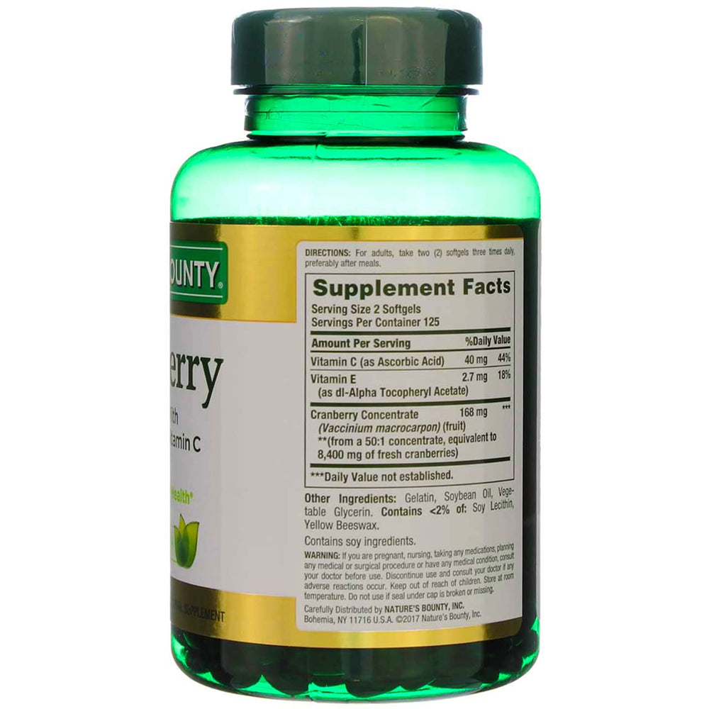 Travel-friendly lifestyle shot showcasing the cranberry softgels for daily use.