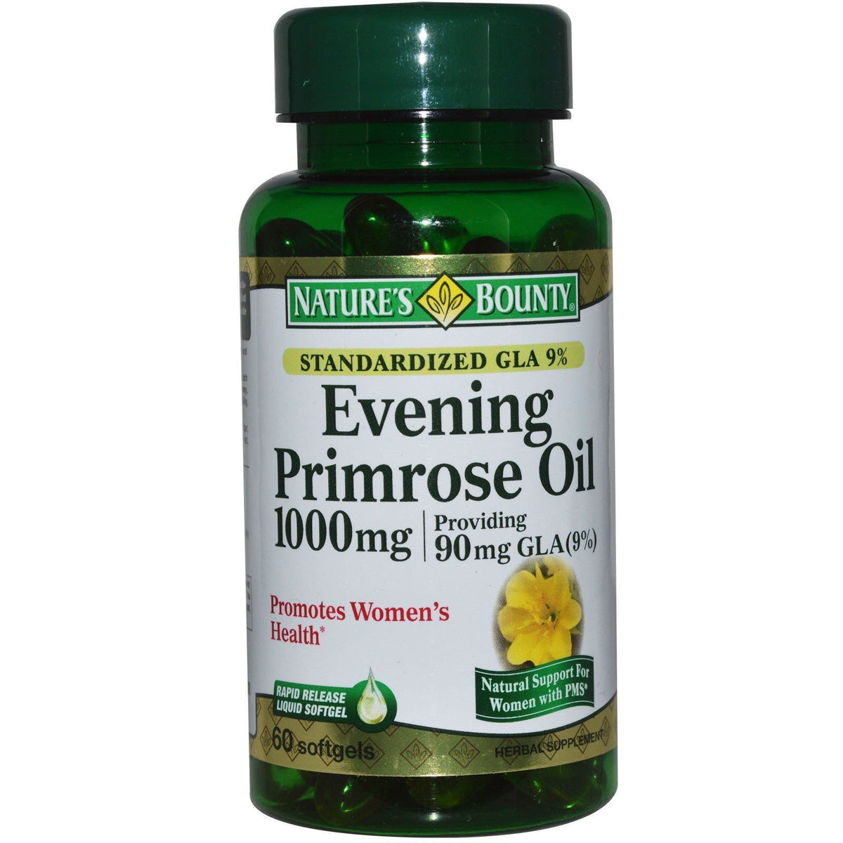 Nature's Bounty Evening Primrose Oil Softgels 1000 mg, pack of 2, convenient daily supplement