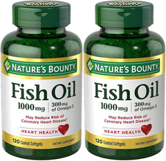Nature's Bounty Fish Oil Odorless bottle for daily EPA/DHA intake.