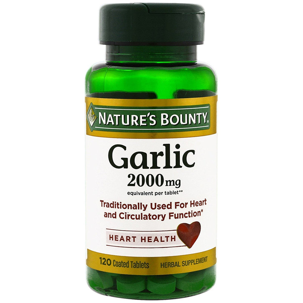 Nature's Bounty Garlic 2000mg coated tablets two-bottle pack for heart health support