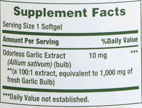 Nature's Bounty Garlic Extract 1000 mg cold-processed odor reduction in action