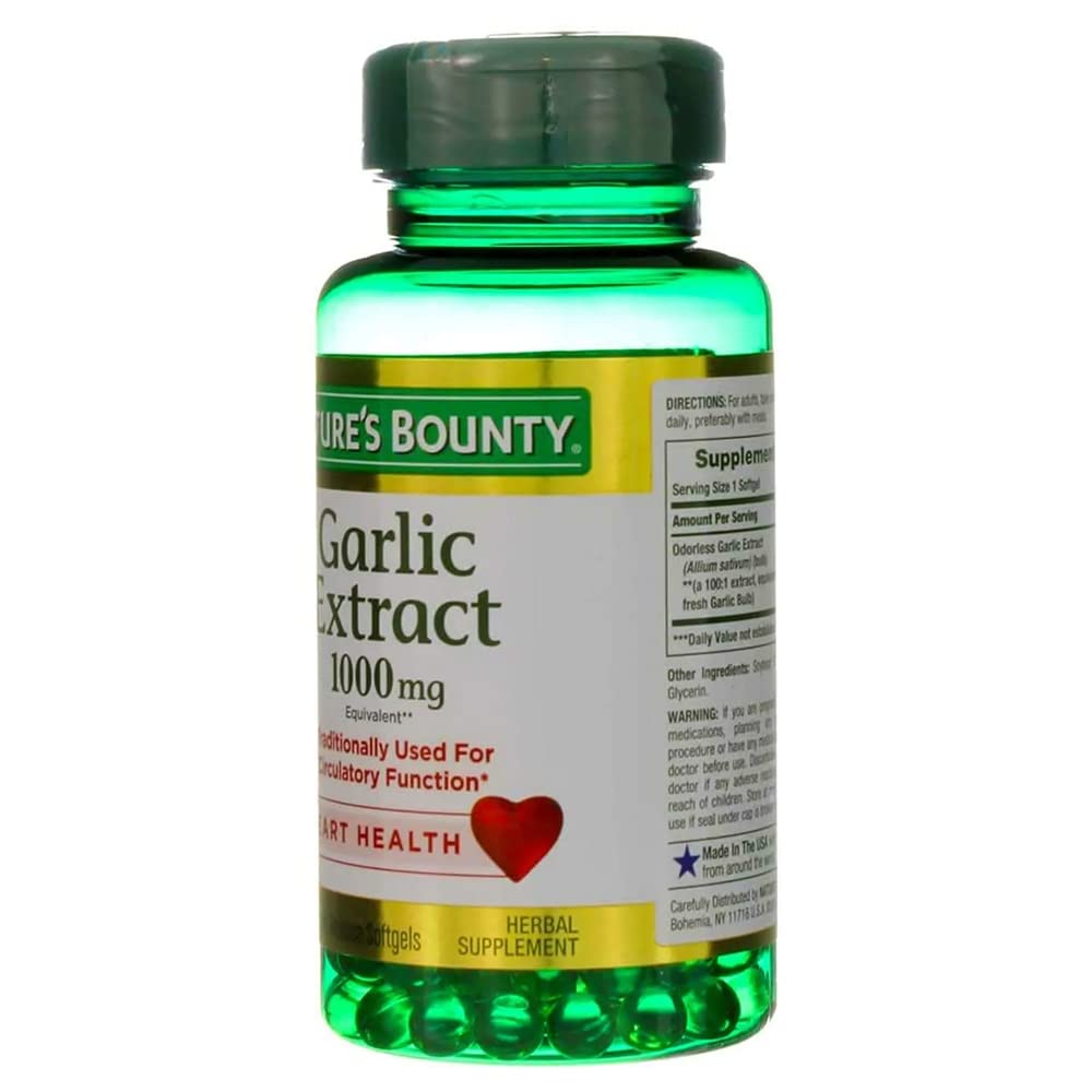 Nature's Bounty garlic extract bottle pack for convenient daily use