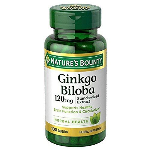 Nature's Bounty Ginkgo Biloba 120mg bottle, two-pack with 200 capsules, ready for daily use