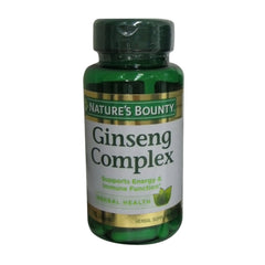 Nature's Bounty Ginseng Complex bottle image; potential daily energy support.