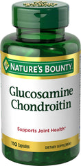 Nature's Bounty glucosamine chondroitin bottle pouring for joint support